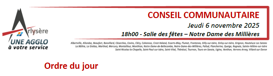 ODJ CONSEIL COMMUNAUTAIRE 06.11.25